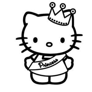 Hello Kitty Princess Black Vinyl Decal 4”‎